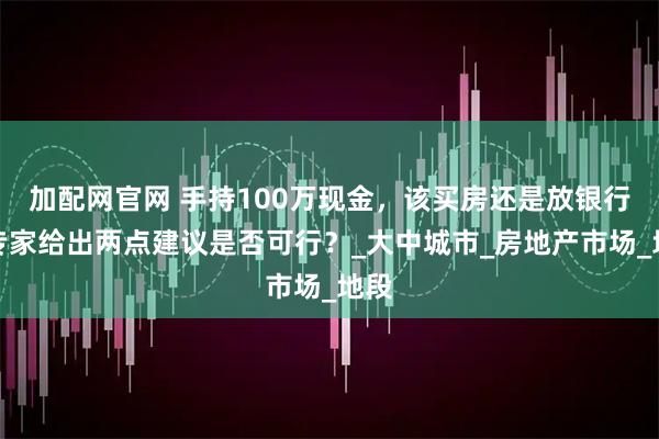 加配网官网 手持100万现金，该买房还是放银行？专家给出两点建议是否可行？_大中城市_房地产市场_地段