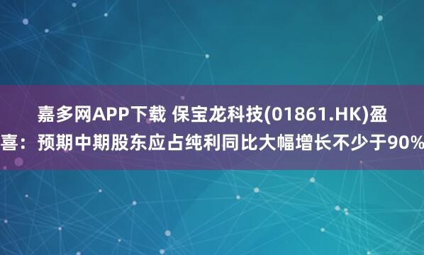 嘉多网APP下载 保宝龙科技(01861.HK)盈喜:预期中期股东应占纯利同比大幅增长不少于90%